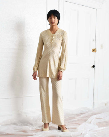 Vintage 1970s Burnout Pants Suit