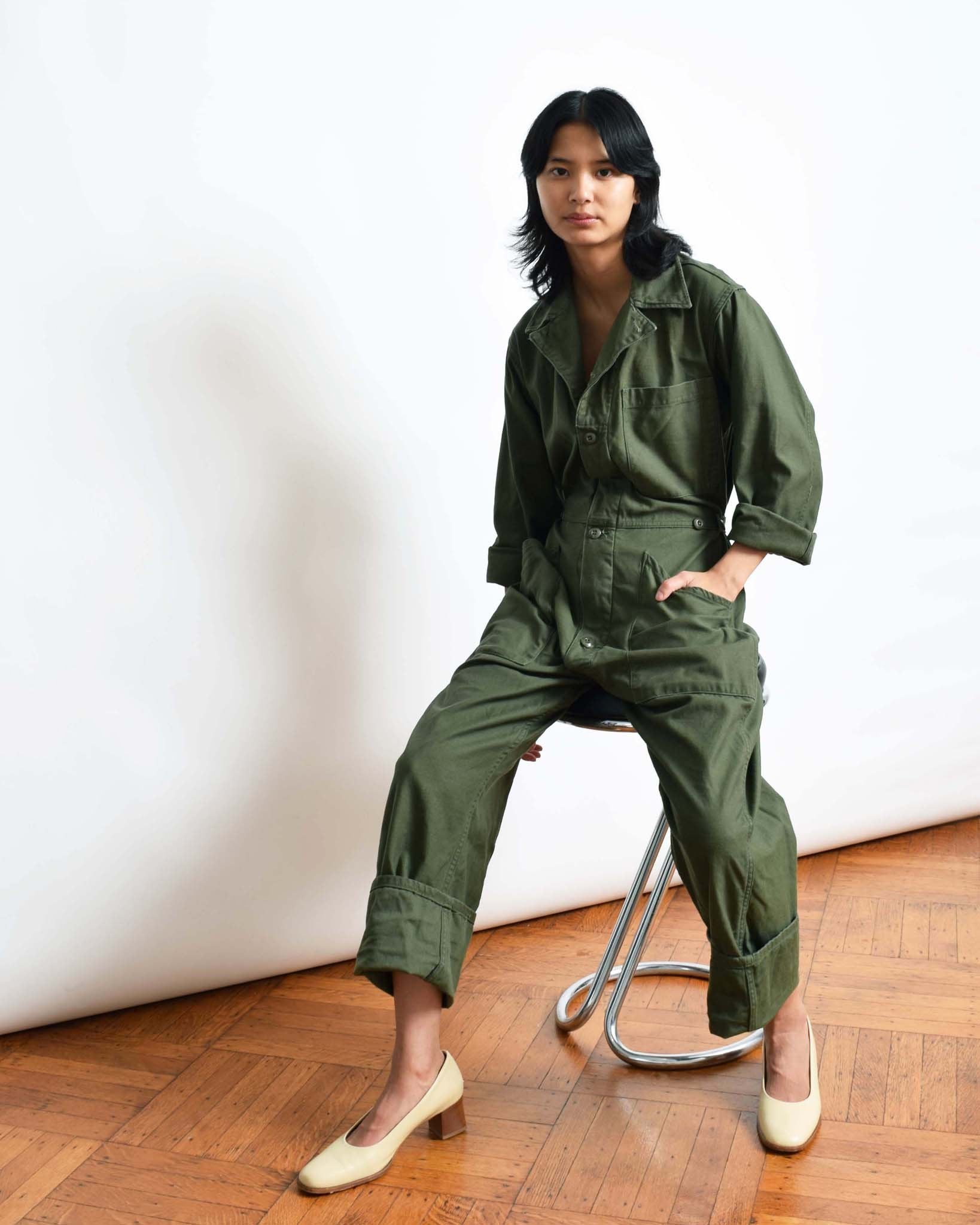 Vintage Army Green Flight Suit