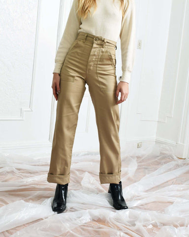 Vintage Khaki Utility Trousers