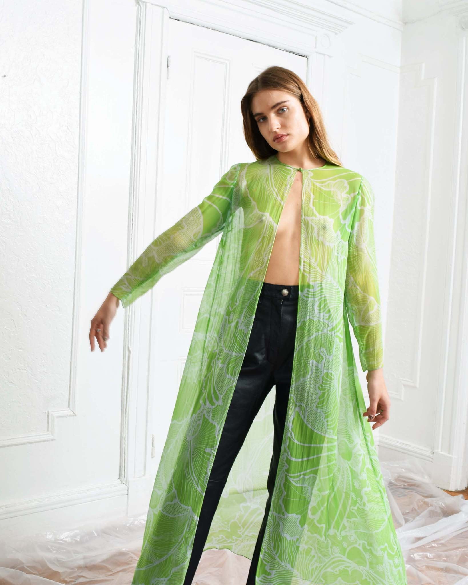 Vintage Sheer Lime Duster