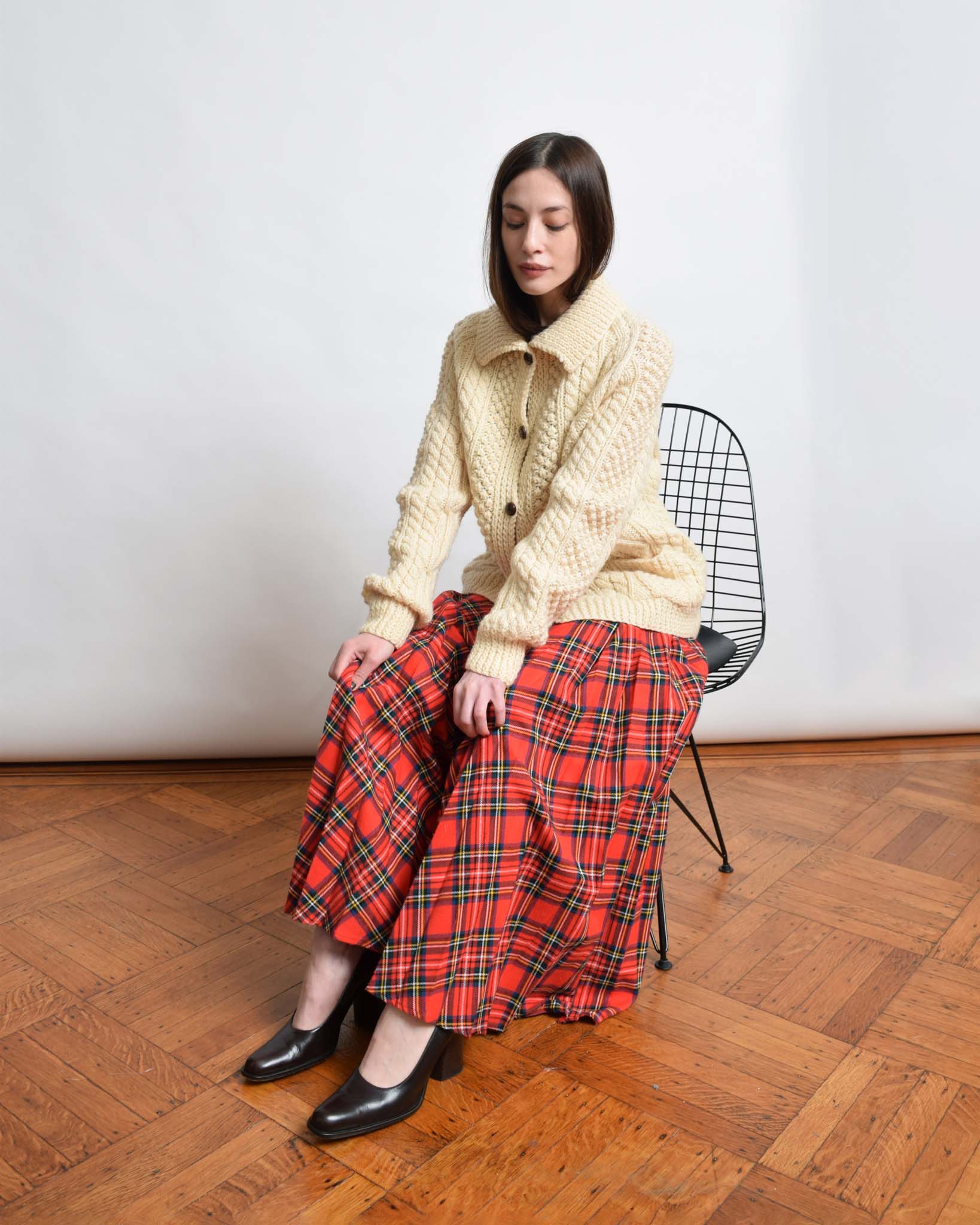 Vintage Tartan Pleat Skirt