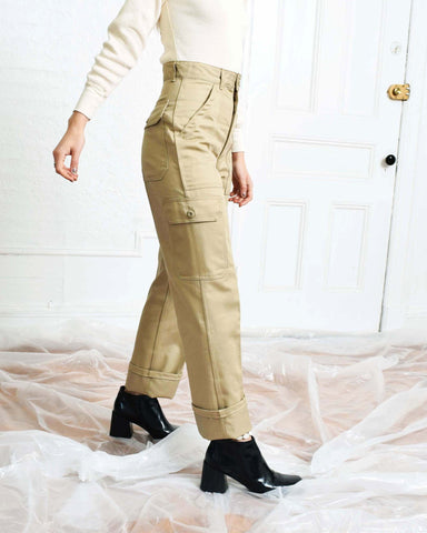 Vintage Khaki Utility Trousers