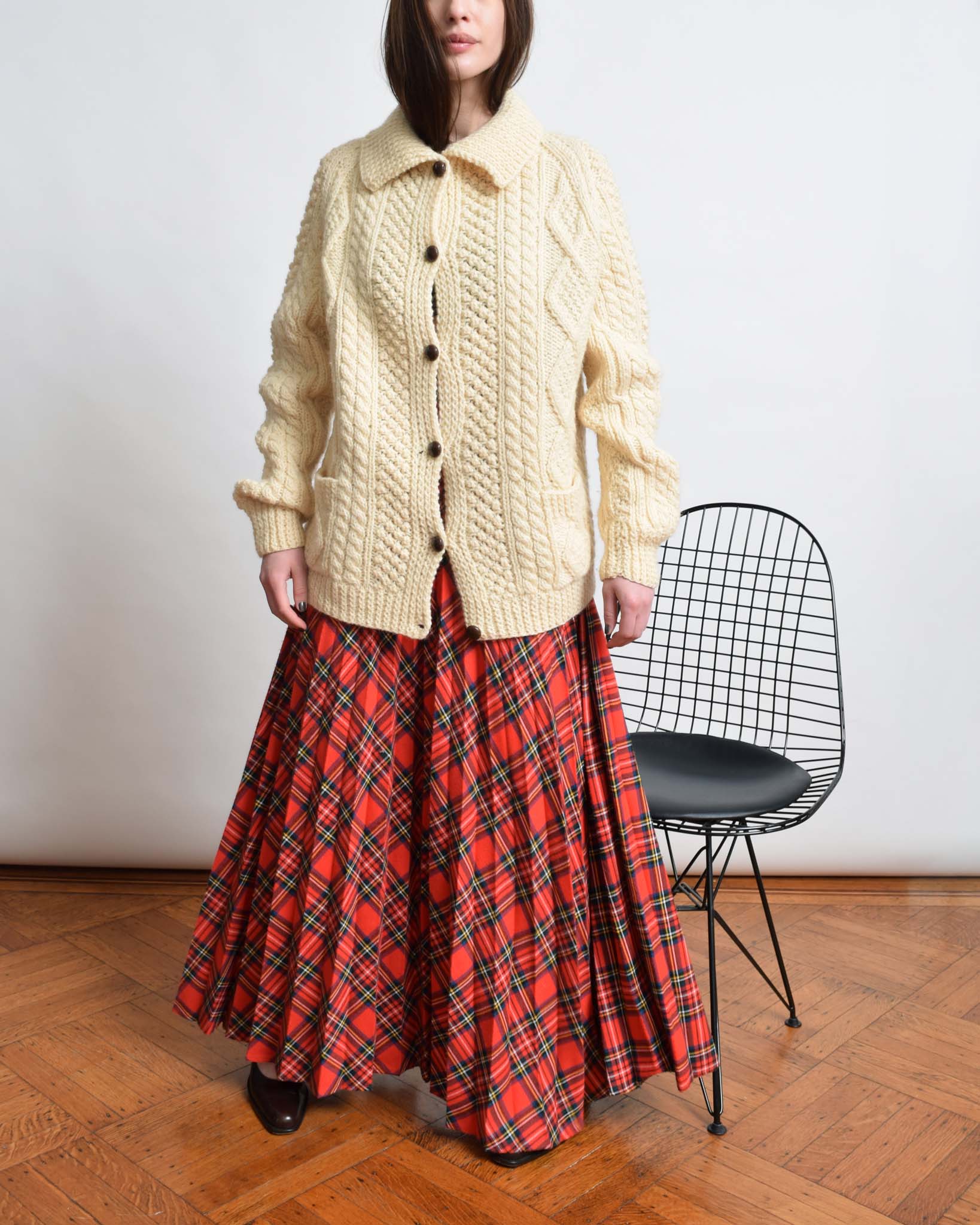 Vintage Tartan Pleat Skirt